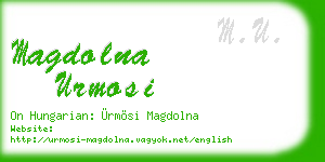 magdolna urmosi business card