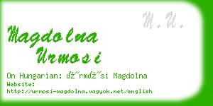 magdolna urmosi business card